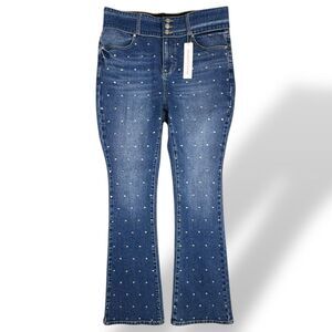 CELEBRITY PINK Rhinestone Flare Jeans New PROTOTYPE Measures 36x32‎ No Size Tag